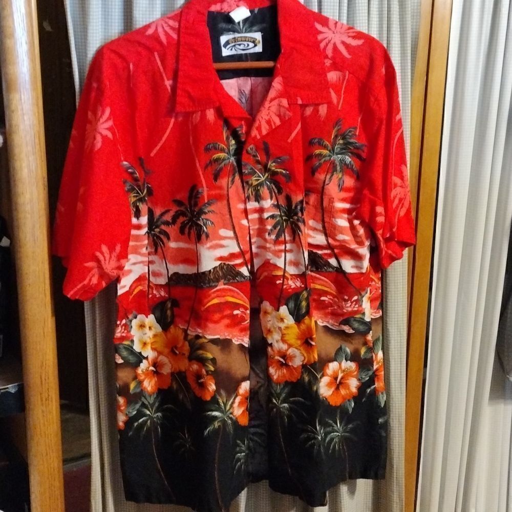 Vintage Palm wave Hawaiian shirt
